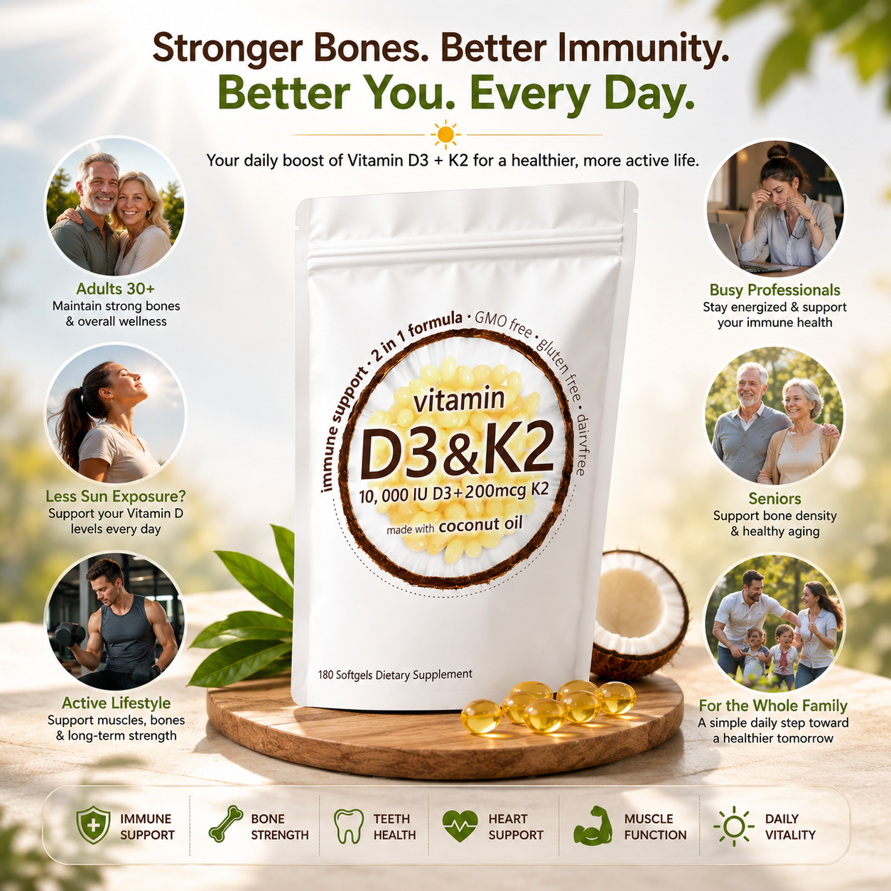 SunBone™ Daily D3+K2