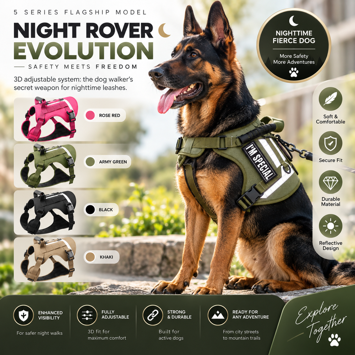 Tactical Reflective Dog Harness