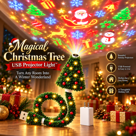 Magical Christmas Tree USB Projector Light