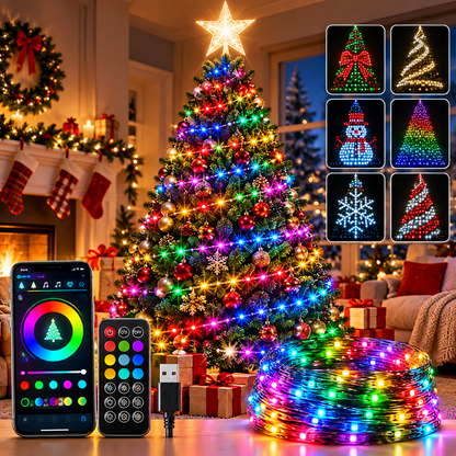Bluetooth App Controlled Christmas Tree LED String Lights