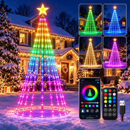 Bluetooth App Controlled Christmas Tree LED String Lights